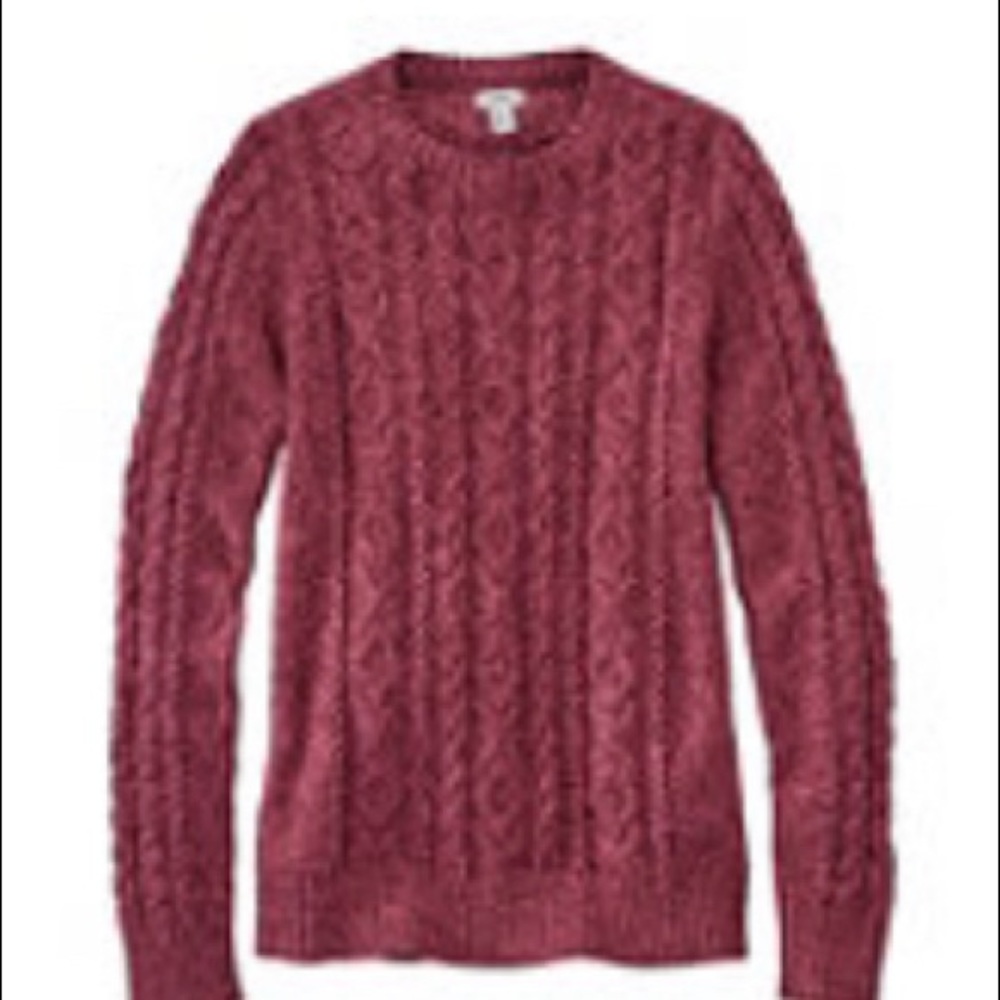 LL Bean plus-size Women's Double L® Mixed-Cable Sweater, Crewneck